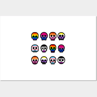 LGBTQ+ flags skulls Posters and Art